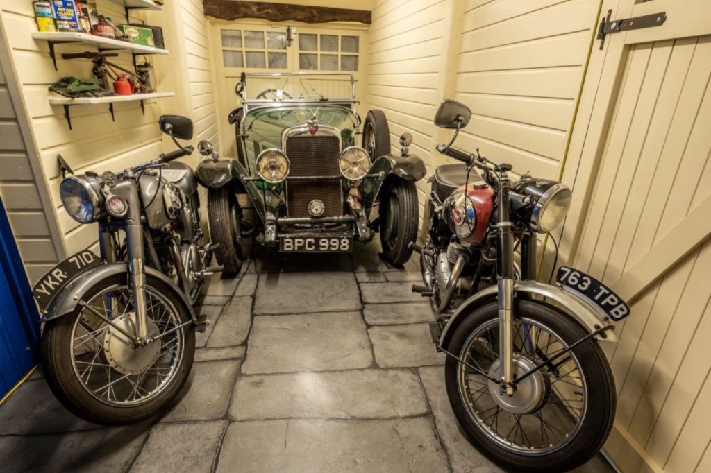 Old cars in a museum